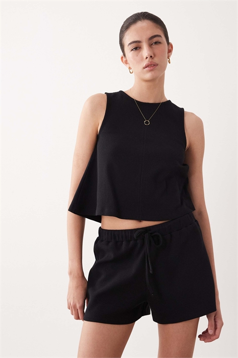 Шорты с вафельной текстурой и свободным кроем на шнурке co-ord артикул 156280594