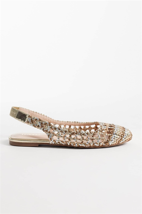 Балетки Hanne с плетеным ремешком на пятке артикул 152905387