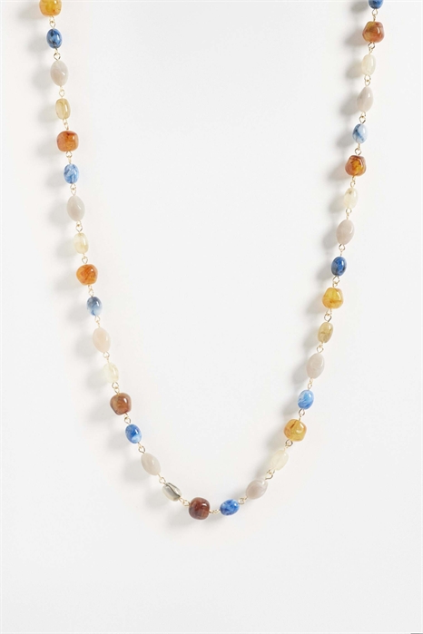 Длинное ожерелье из бусин в одной цветовой гамме артикул 155210391