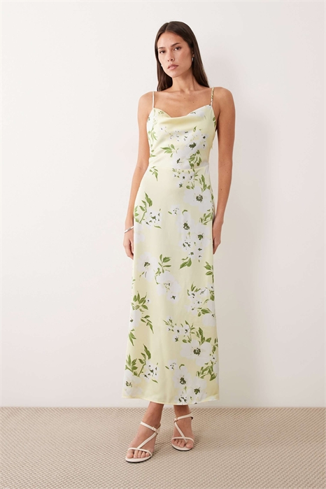 Макси-платье из атласа с капюшоном артикул 154837079