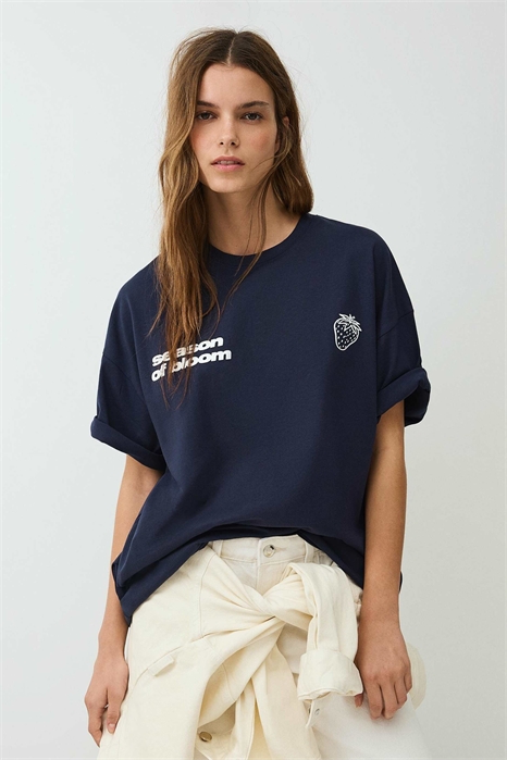 Футболка с коротким рукавом и принтом артикул 156475216