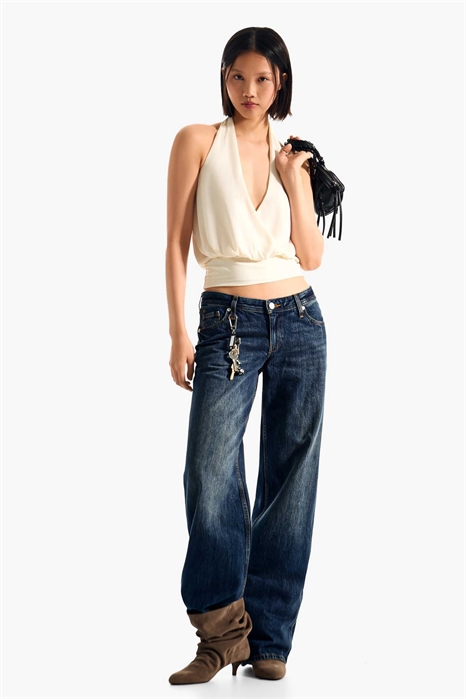 Джинсы с прямыми брючинами и низкой посадкой артикул 156295486