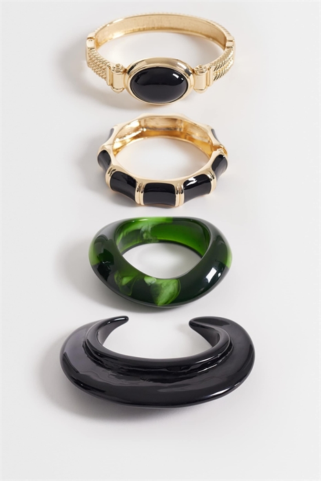 Набор браслетов-банглов разных дизайнов артикул 155649351