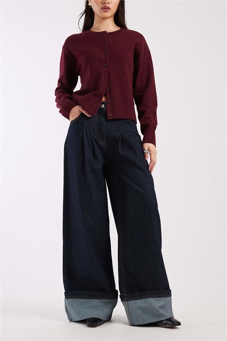 Джинсы с отворотом артикул 155145842