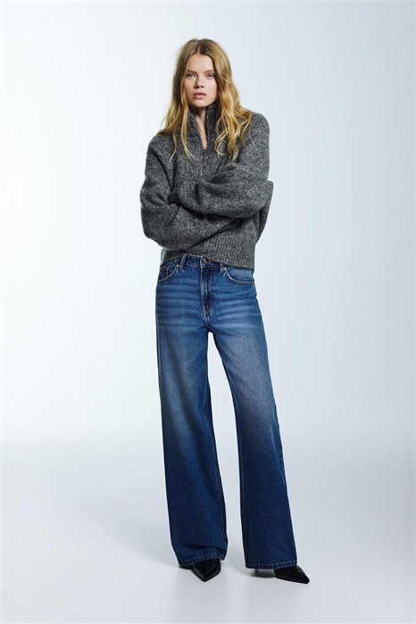 Джинсы с широкими брючинами артикул 153023532