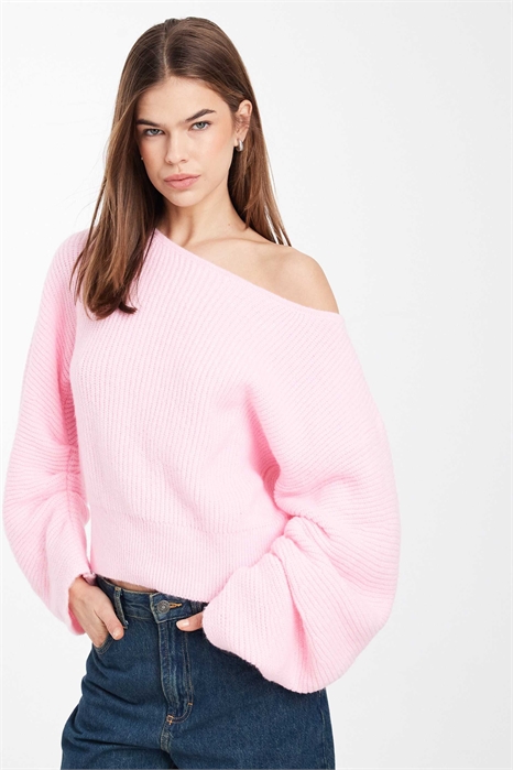 Свитер с вязаными рукавами с рюшами артикул 155219051