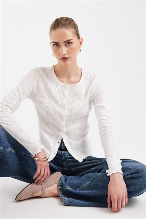 Кардиган с волнистым краем артикул 155574171