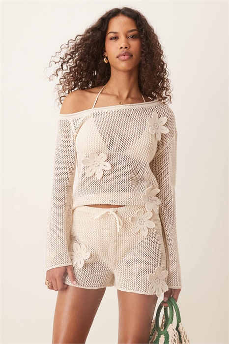 Трикотажные шорты с 3D-цветами co-ord артикул 147858446