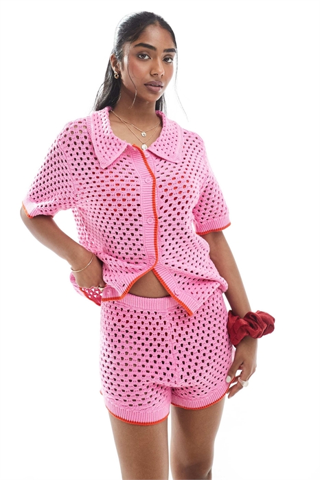 Шорты из открытой вязки co-ord артикул 142841916