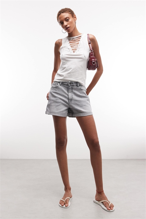 Джинсовые шорты Moni с высокой талией артикул 139108708