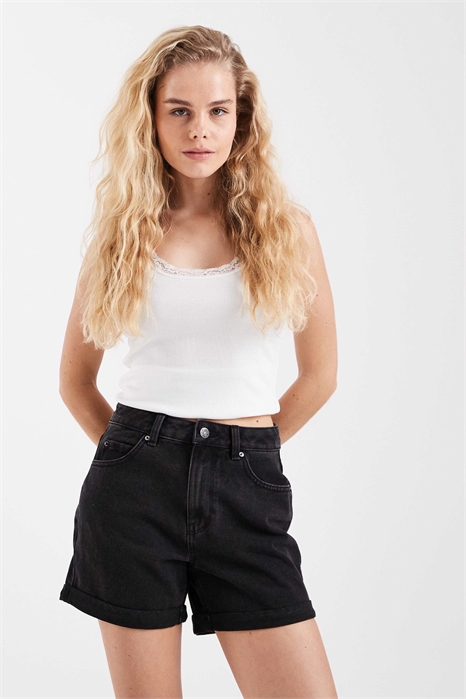 Широкие джинсовые шорты с отворотами артикул 142805113