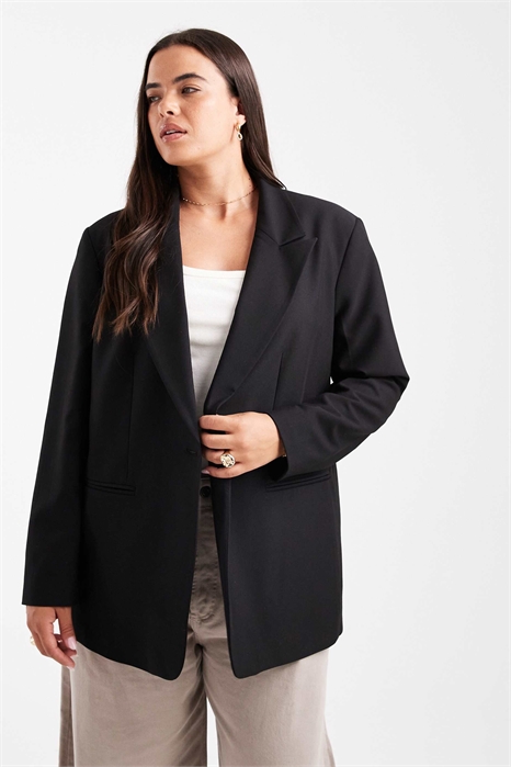 Блейзер свободного кроя с закругленными линиями артикул 148607298