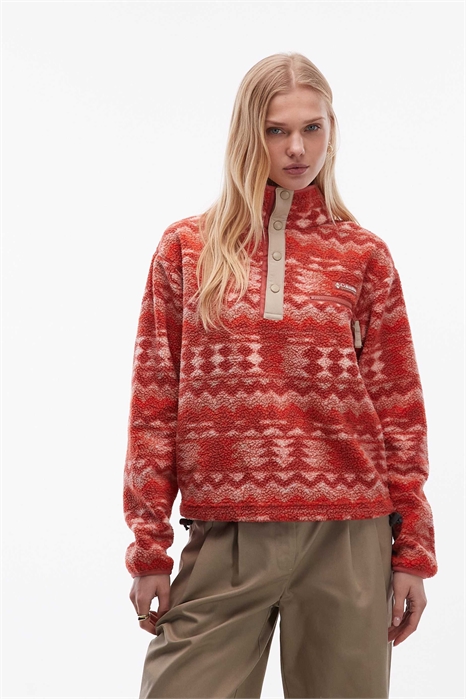 Флисовая кофта Helvetia II с принтом, укороченная, на полузастежке артикул 151452341