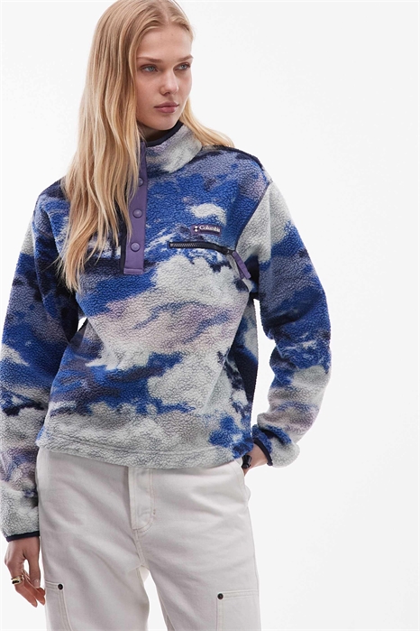 Флисовая кофта Helvetia II с принтом, укороченная, на полузастежке артикул 151452336