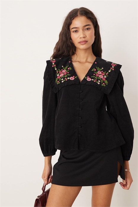 Блузка-сарафан с воротником из элоизовой тесьмы артикул 150263802