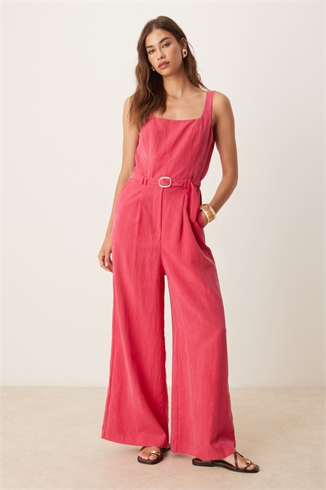 Комбинезон со структурированным лифом, поясом и складками спереди артикул 148249823