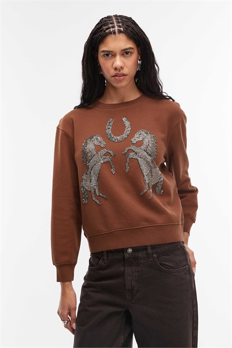 Свитшот Luck Pippa с вязаными украшениями артикул 155226813