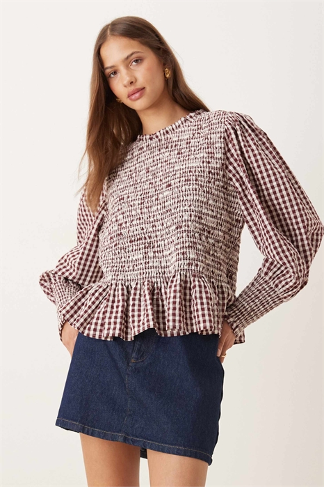 Блузка с рукавами-балонами и сборками от Knowles артикул 147699626