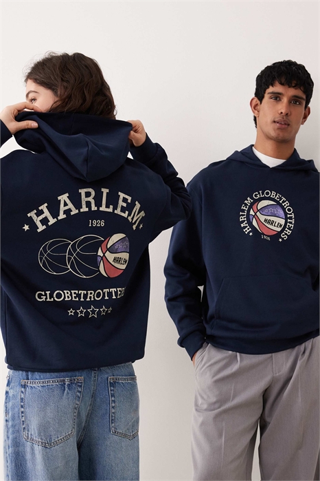 Универсальная толстовка свободного кроя с принтами, посвящёнными баскетбольной команде «Harlem Globetrotters» артикул 150392261