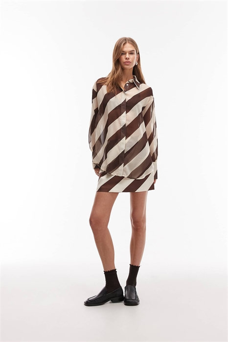 Рубашка из прозрачного шифона co-ord артикул 152126574