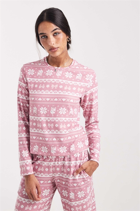 Пижамная кофта с круглым вырезом и длинными рукавами co-ord артикул 154010550