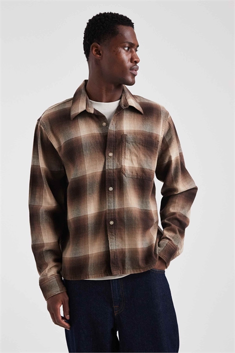 Рубашка в клетку с длинными рукавами артикул 154149896