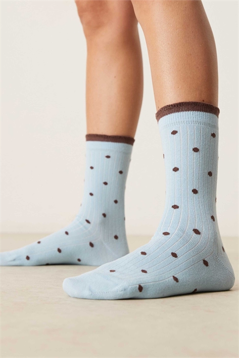 Носочки до щиколотки с оборками в сине-коричневую полоску артикул 154693820