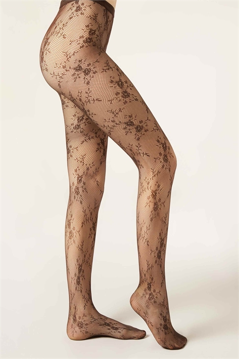 Колготки с цветочным кружевом артикул 155895682
