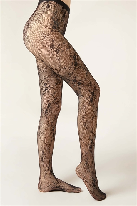 Колготки с цветочным кружевом артикул 155895680