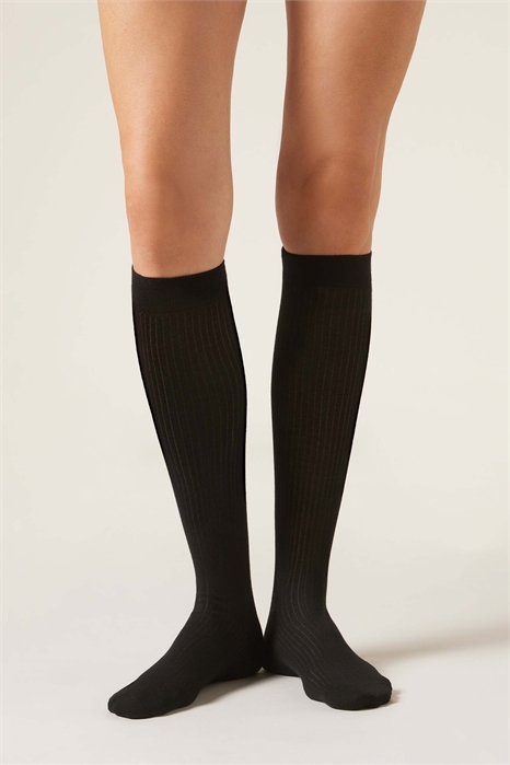 Длинные носки с ребристой текстурой артикул 153164594