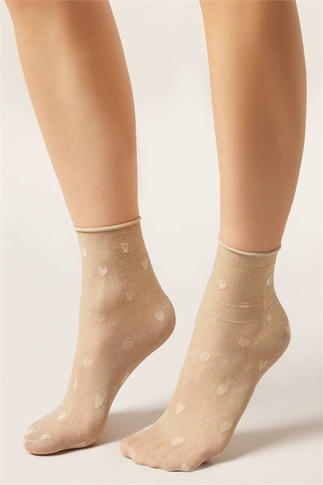 Прозрачные носочки с блестками и сердечками артикул 155741306