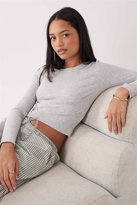 Хлопковая футболка с длинным рукавом артикул 148714597