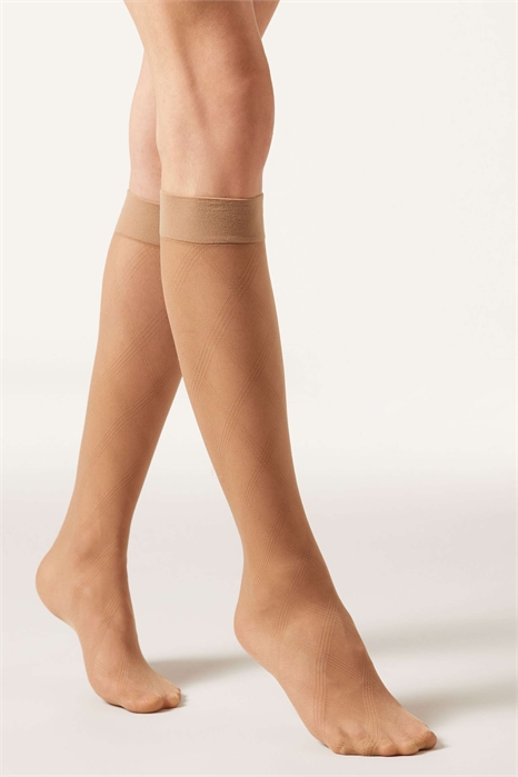 Прозрачные гольфы с ромбовидным узором артикул 155613626