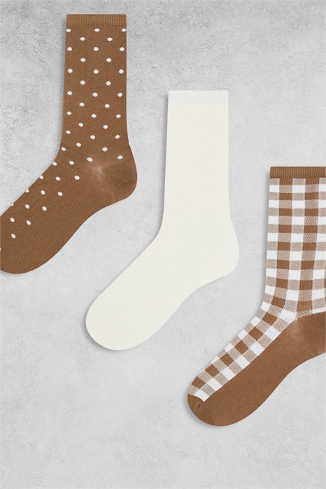 Набор из 3 пар носков в горошек и в клетку артикул 153887505
