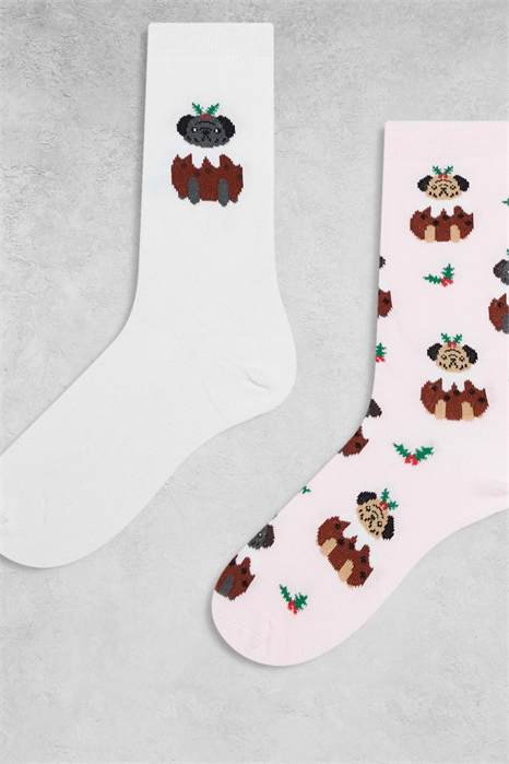 Набор из 2 носков с изображением рождественского пудинга для собак артикул 150395824
