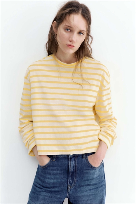 Футболка в полоску с длинными рукавами артикул 155454781