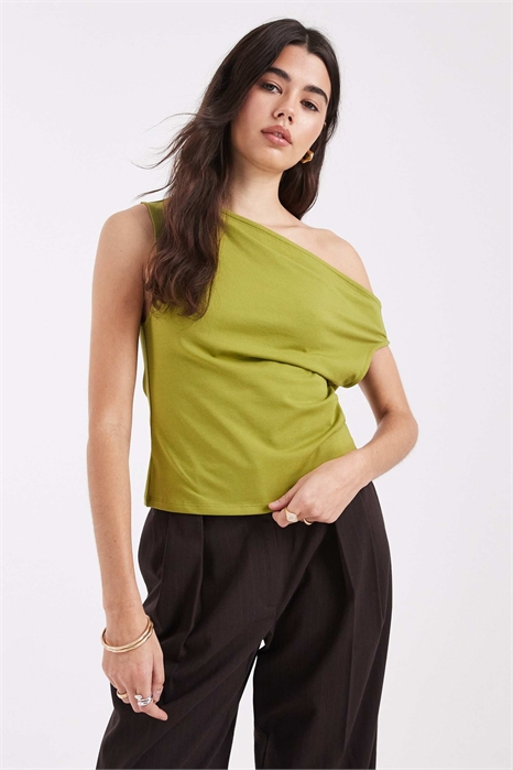 Хлопковый топ с открытыми плечами артикул 151965159