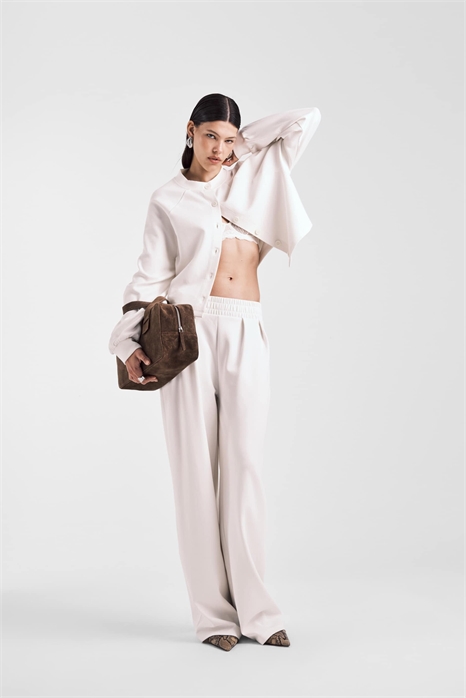 Брюки с широкими брючинами и застежкой-молнией артикул 148037360