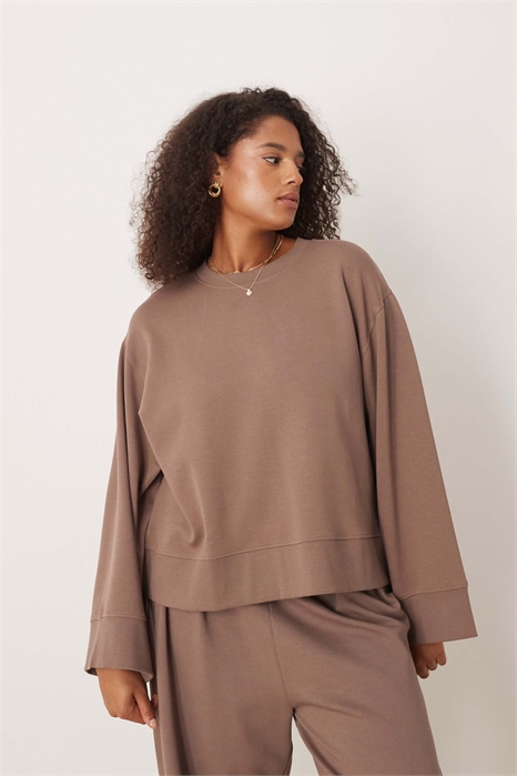 ASOS DESIGN Curve: свободная кофта с круглым вырезом из интерлока артикул 150345510