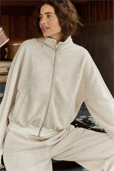 Свитшот с воротником-воронкой и застежкой-молнией из ткани с высоким содержанием хлопка co-ord артикул 151961800