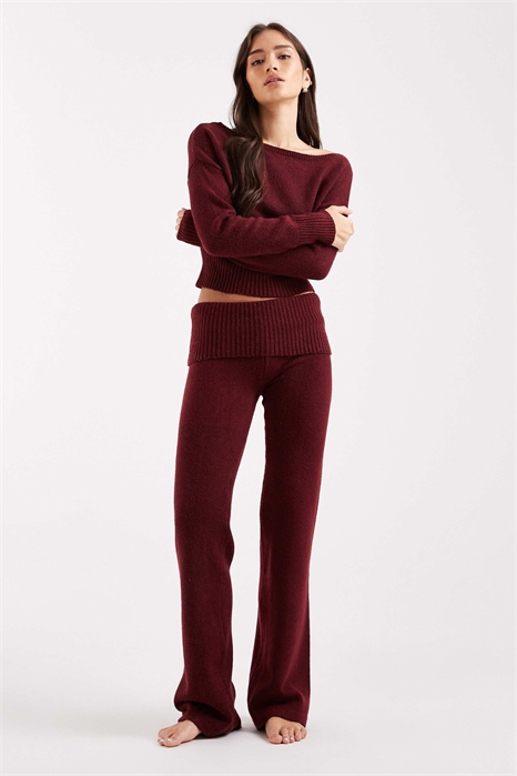 Брюки-кюлоты с завышенной талией цвета «жженное яблоко» артикул 151898683