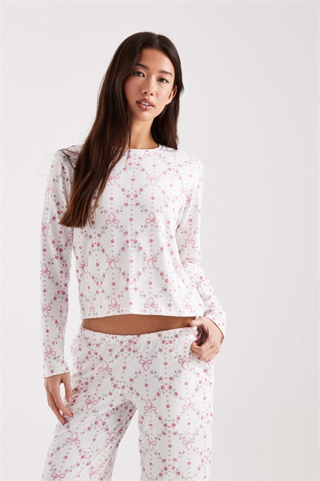 Пижамная кофта с круглым вырезом и длинными рукавами co-ord артикул 153666041