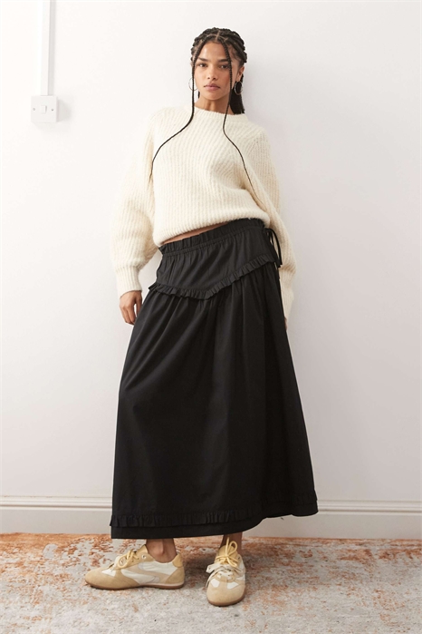 Юбка полной длины с оборками на талии и по низу артикул 151862497