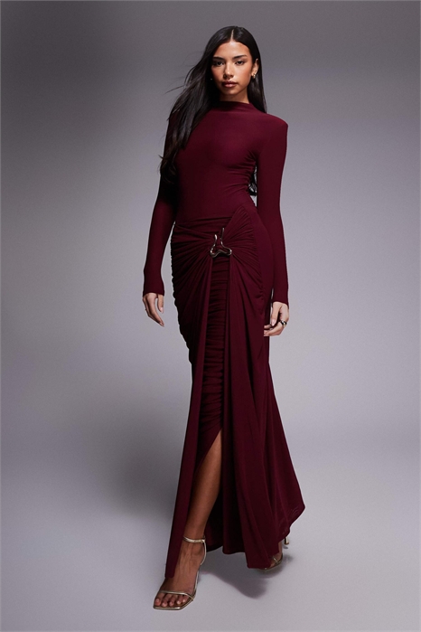 Макси-юбка с тройной слоистой сеткой, металлической фурнитурой и сборками на талии co-ord артикул 149852473