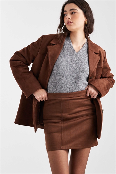 Мини-юбка из искусственной замши co-ord артикул 151530830