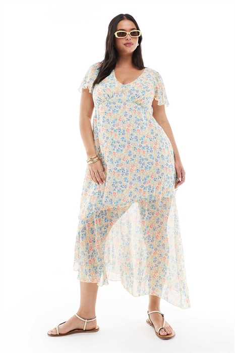 Платье средней длины New Look Curve с асимметричным V-образным вырезом артикул 147017677