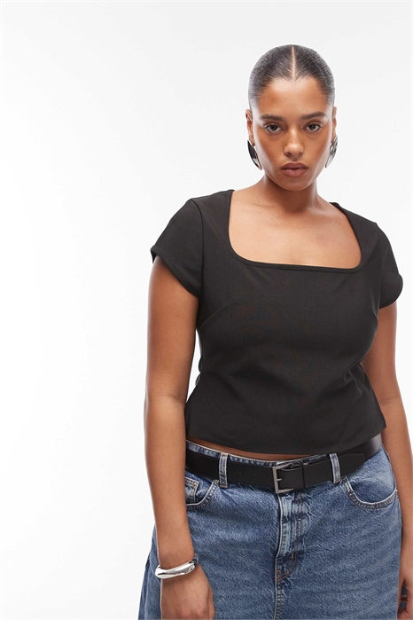 Топ ASOS DESIGN Curve с бандажными рукавами-крылышками и квадратным вырезом артикул 150198588