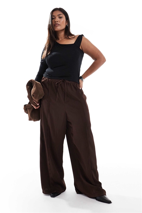 Брюки New Look Curve из атласа с широкими брючинами артикул 151897693