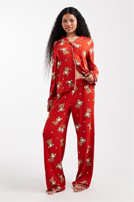 Рождественский комплект пижамы с длинными рукавами и брюками для малышей артикул 143453199
