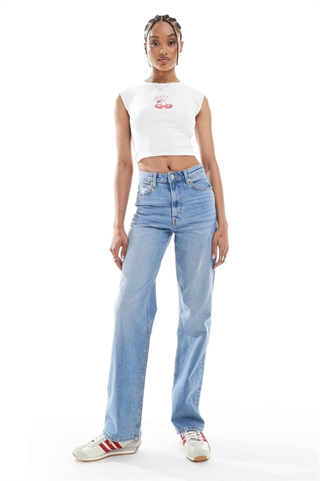 ASOS DESIGN: джинсы с прямым кроем, удлиненные, удобные, из эластичного материала артикул 139586208